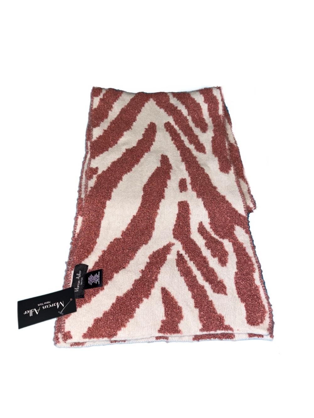 NWT Marcus Adler New York Pink Zebra Fuzzy Winter Scarf